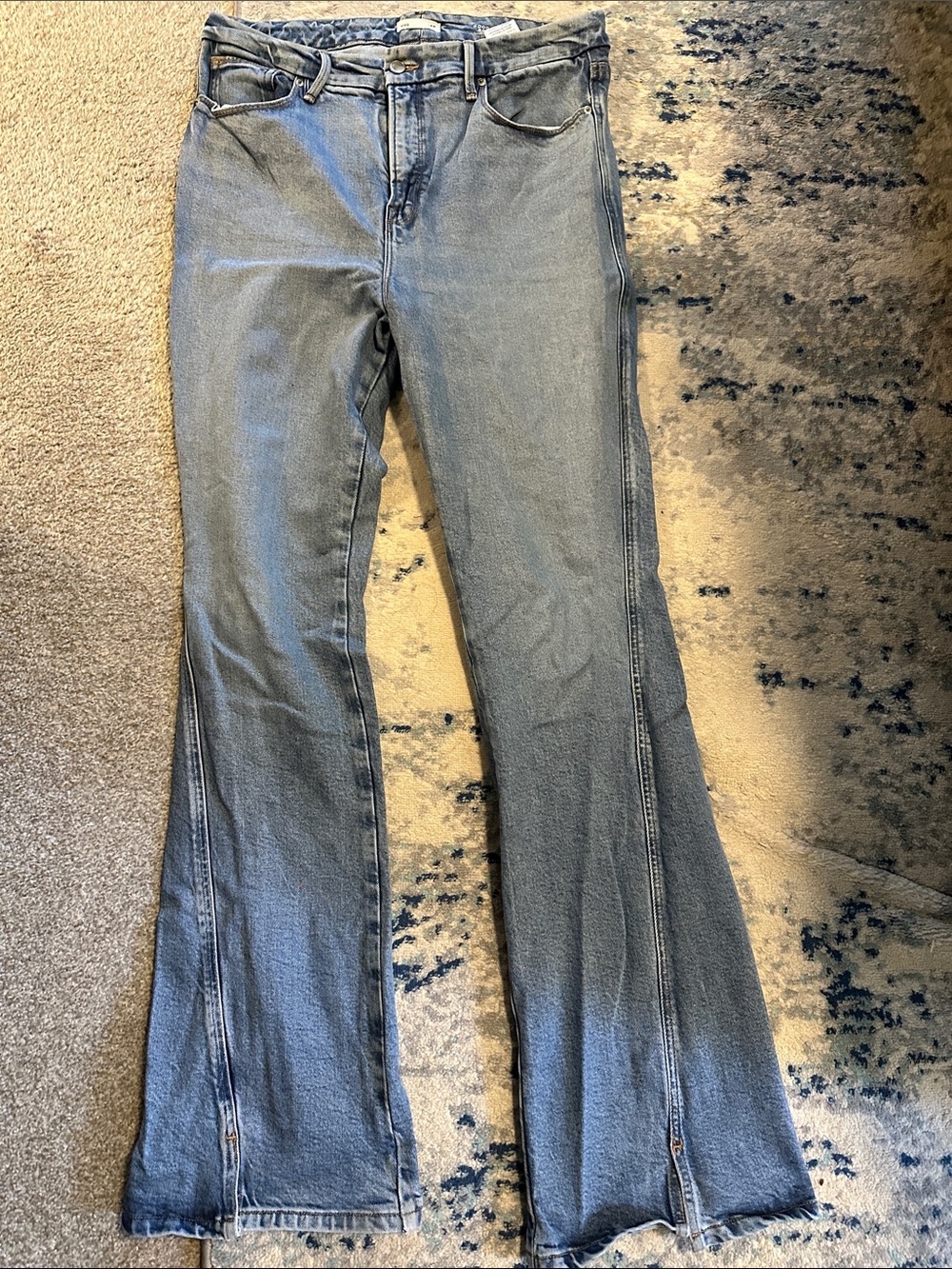 Good American Light Blue Flare Jeans